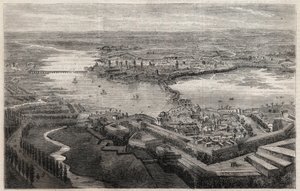 Vista de la ciudad de Mantua en el siglo XIX