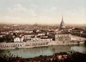 Vista de la ciudad de Turín (Torino) en Italia en 1890