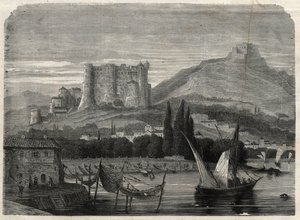Vista de los fuertes de La Spezia en Italia. Grabado en “L