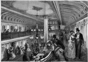 Vista del salón de un vapor americano de Unknown artist