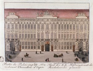 Vista de la parte del Palacio Imperial llamada la Cancillería del Imperio en Viena