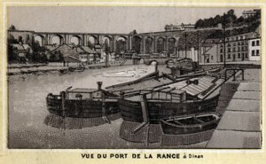 Vista del puerto de la Rance en Dinan, Côtes-d