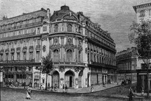 Vista del teatro du Vaudeville en París de Unknown artist