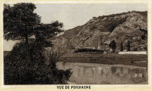 Vista del pueblo de Poilvache, Valle de la Mosa, Bélgica. Cromolitografía de finales del siglo XIX. de Unknown artist