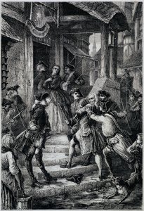 Voltaire (1694 - 1778) arrestado en Frankfurt en 1753 por orden del gran Federico II - en Historia de Francia desde los tiempos más remotos hasta 1789 por M. Guizot de Unknown artist