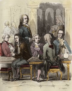 Voltaire en el café Procope en París de Unknown artist