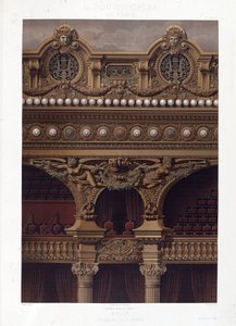 Voussure del techo de la Ópera Garnier - cromolitografía, finales del siglo XIX