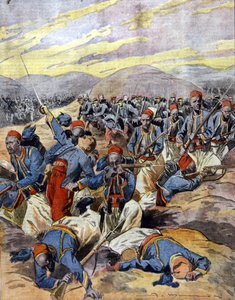 Guerra de 1914 a 1918: Jinetes africanos del ejército colonial francés en las dunas de Flandes. 1914. de Unknown Artist