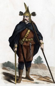 Guerrero, período de armas de bronce - en “Les Costumes civil et militaires des Français dans travers les siècles Paris F. Roy 1882”. de Unknown artist