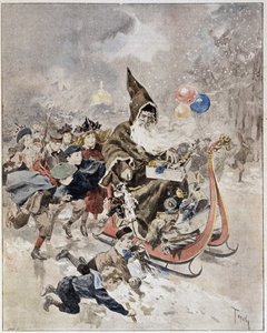 Acuarela que representa a Santa Claus. “The Illustrated World”. 21/12/1895