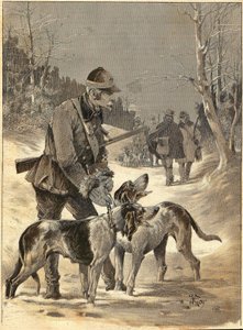 Caza en el bosque después de la acuarela de Gide. 1892. de Unknown artist