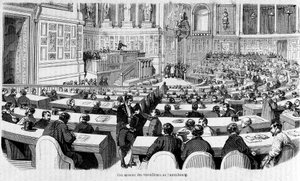 Comité de Trabajadores en el Palais du Luxembourg (Senado), revolución de 1848 de Unknown artist