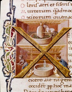 Trabajos en un molino de aceite (miniatura) de Unknown artist
