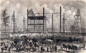 Obras del Campo de Marte en París a finales de abril de 1866 - grabado de 1867 de Unknown artist