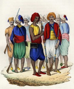 Zuavos, tiradores indígenas del ejército francés de África, entrenados en 1830. En “Storia d