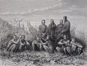Cafres zulúes (tribu Ring-Kop) de Unknown artist