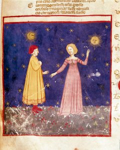 Primer cielo: Dante se encuentra con Beatriz en el Paraíso de Unknown artist