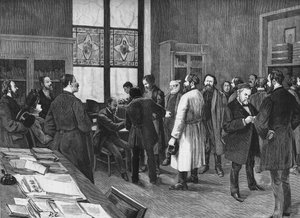 En el gabinete de Louis Pasteur en 1886 de Unknown artist