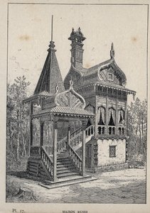 Casa rusa - grabado de 1889 en 
