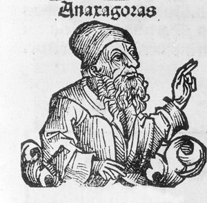 Retrato de Anaxágoras de Clazomenes. en griego Anaxágoras filósofo griego (500 a 428 a.C.) siglo XIX (grabado)