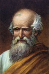 Retrato de Arquímedes de Siracusa, científico griego de Sicilia, físico, matemático e ingeniero.