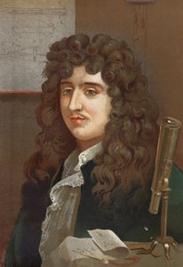 Retrato de Christiaan Huygens, físico y matemático holandés (1629-1695) después de “La Ciencia y sus Hombres” de Louis Figuier. Barcelona 1881