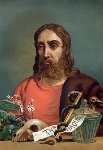 Retrato de Claudio Galeno (Klaudios Galenos o Claudio Galeno o Claudius Galenus o Galen, v. 131 - v. 201), médico griego. Después de La Ciencia y sus Hombres de Louis Figuier. Barcelona 1881 de Unknown artist