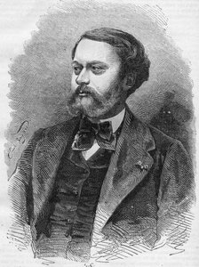 Retrato de Edmond About (1828-1885), escritor francés (grabado de 1866)