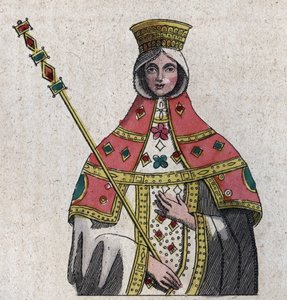 Retrato de Eudokia (o Eudocia) Ingerina (Eudocia Ingerina) (c. 840 - c. 882) esposa del emperador bizantino Basilio I - grabado de 