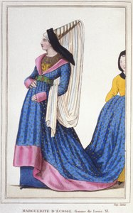 Retrato de Margarita de Escocia, Delfina de Francia - Hija de Jacobo I, Rey de Escocia y esposa de Luis XI. 1418-1445. grabado de 1830 de Unknown artist