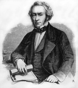 Retrato de Richard Cobden. Economista y político británico (1804 a 1865). Grabado de 1866.