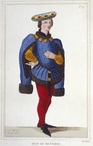 Retrato de Jean de Montaigu. Estadista francés (1349-1409). Superintendente de Finanzas en 1388. Grabado de 1830