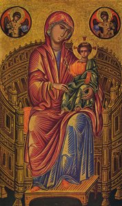 Madonna y niño entronizados, c1260-1280 de Unknown Byzantine school