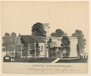 Cementerio de la iglesia de Oddington, Gloucestershire, vista noreste de Unknown, English