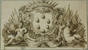 Escudo de los Médicis flanqueado por Putti de Unknown Italian