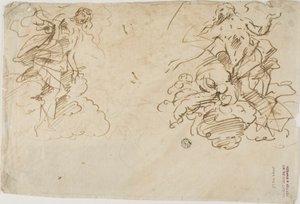 Dos figuras en las nubes