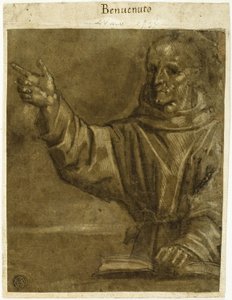 San Bernardino de Siena Predicando con un libro abierto de Unknown Sienese