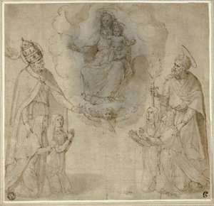 La Virgen con el Niño ante los santos Fabiano (o Gregorio Magno) y José
