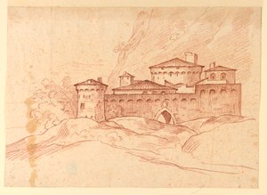 Dibujo, Castillo en las montañas, 1810-1830 de Unknown artistUnknown artist
