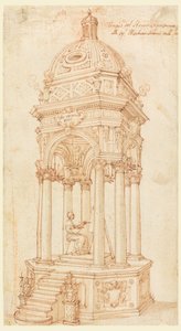 Dibujo, Catafalco de la artista bolonesa Elisabetta Sirani (1638-1665), 1665 de Unknown artistUnknown artist