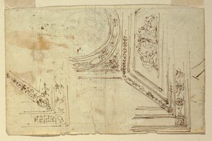 Dibujo, decoraciones del techo, 1810-1820 de Unknown artistUnknown artist