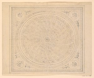 Dibujo, Diseño del techo, 1815-22 de Unknown artistUnknown artist