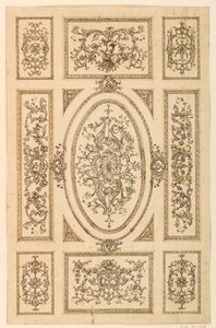 Dibujo, Diseño de techo, ca. 1750 de Unknown artistUnknown artist