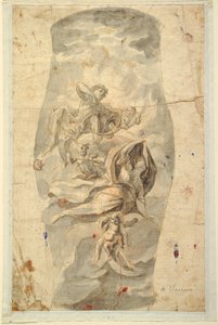 Dibujo, Diseño de techo con Apolo, hacia 1780 de Unknown artistUnknown artist