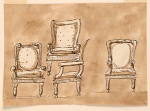 Dibujo, Sillas, 1780-90 de Unknown artistUnknown artist