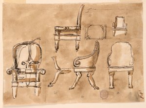 Dibujo, Sillas, 1780-90 de Unknown artistUnknown artist