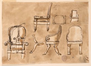 Dibujo, Sillas, ca. 1800 de Unknown artistUnknown artist