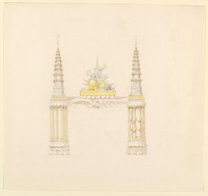 Dibujo, Chimenea, Pared Oeste de la Sala de Música, ca. 1820 de Unknown artistUnknown artist