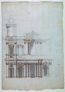 Dibujo, fachada de iglesia, siglo XVIII de Unknown artistUnknown artist