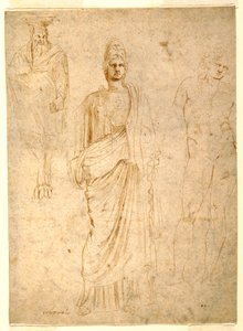Dibujo, Figuras clásicas, hacia 1550 de Unknown artistUnknown artist